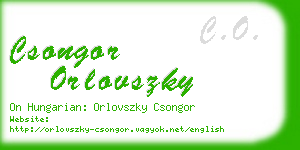 csongor orlovszky business card